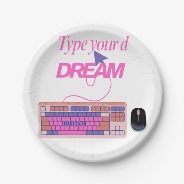 Typing My Future Paper Plate (Front)