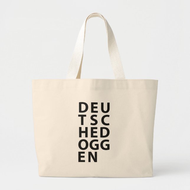 Typo: Deutsche Dogge Large Tote Bag (Front)