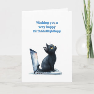 Typo Kitty Birthday Card