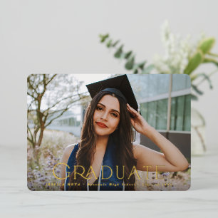 Typographic 2 Photo Graduation Announcement