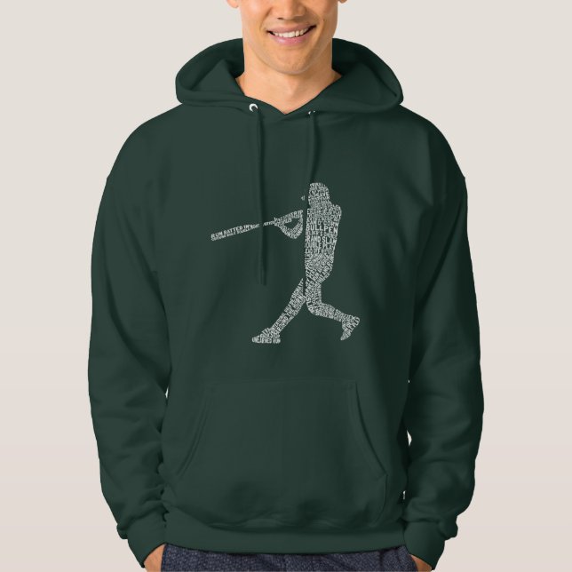 Typographic Baseball Softball Player Hoody (Front)
