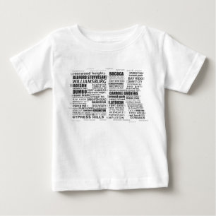 Typographic Brooklyn BK Text Baby T-Shirt