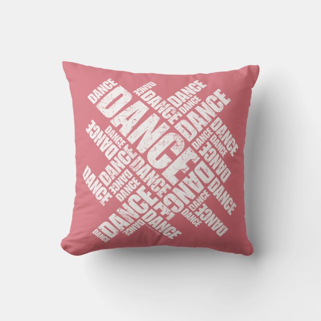 Typographic Dance (Distressed) Cushion (Front)