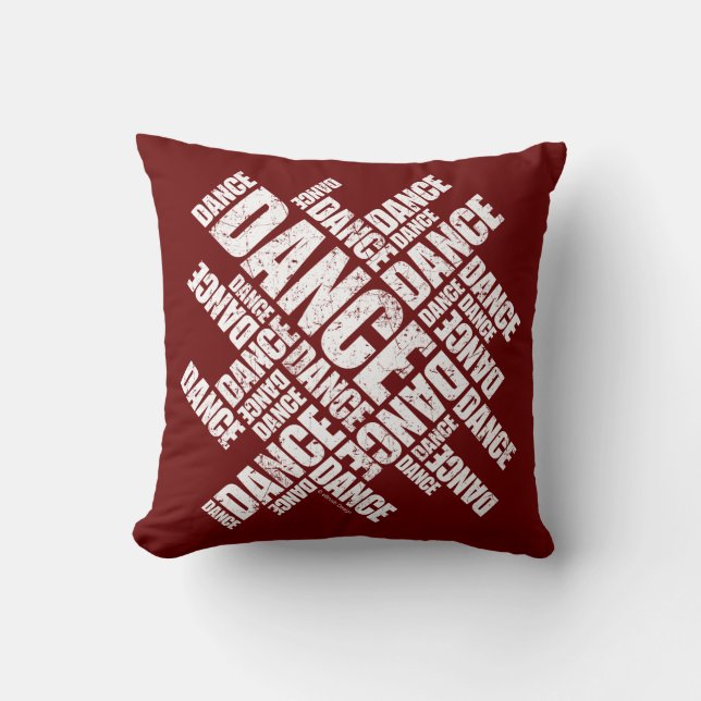 Typographic Dance (Distressed) Cushion (Front)