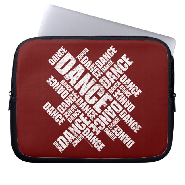 Typographic Dance (distressed) Laptop Sleeve (Front)