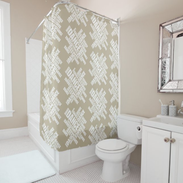 Typographic Dance (distressed) Shower Curtain (In Situ)