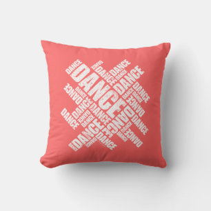 Typographic Dance (Distressed) Throw Pillow