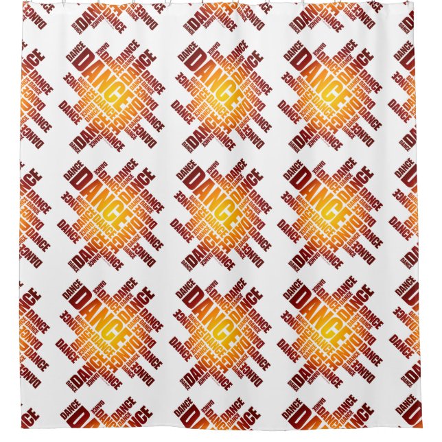 Typographic Dance (fire) Shower Curtain (Front)