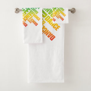Typographic Dance (Spectrum) Bath Towel Set