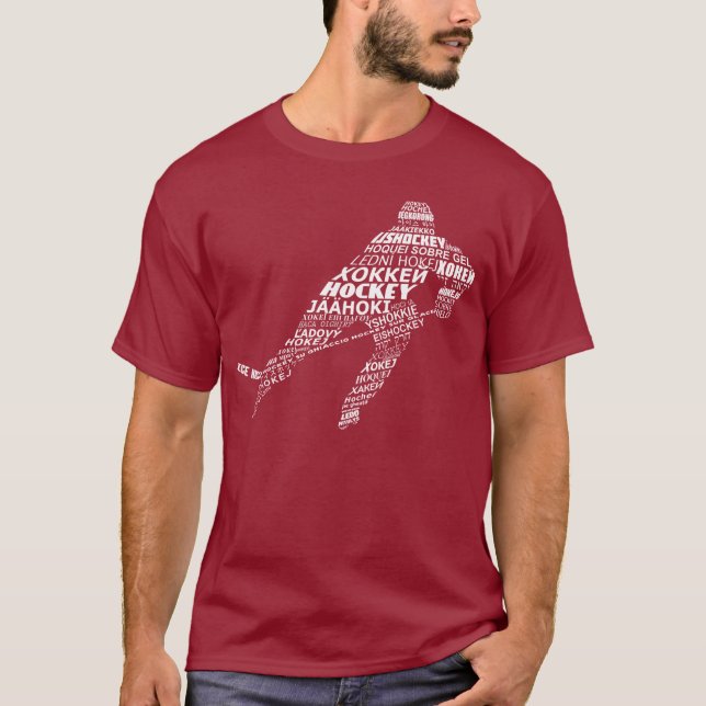 Typographic Hockey Languages T Shirt (Front)
