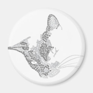 Typographic Kitty Magnet