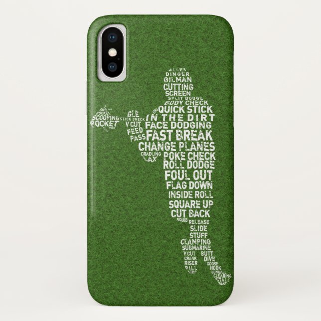 Typographic Lacrosse Player Phone Case (Back)