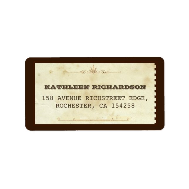 typographic old address labels (Front)