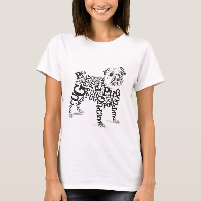 Typographic Pug T-Shirt (Front)