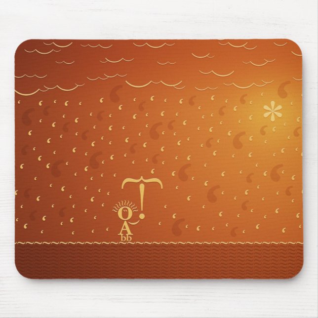 Typographic Rain (Colour 2) Mouse Pad (Front)