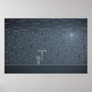 Typographic Rain Poster
