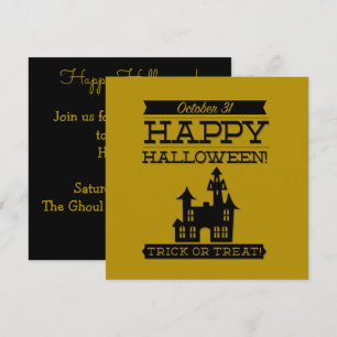 Typographic retro Halloween Invitation