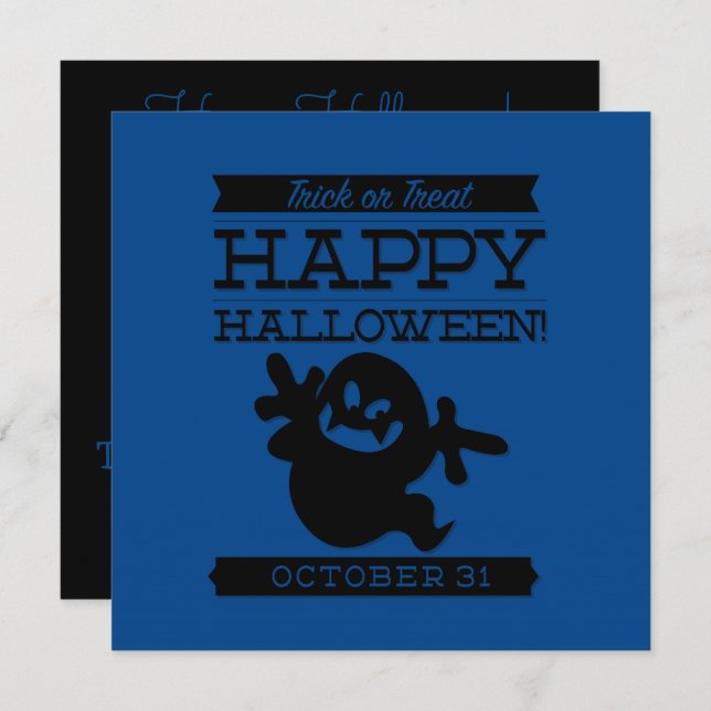 Typographic retro Halloween Invitation (Front/Back)