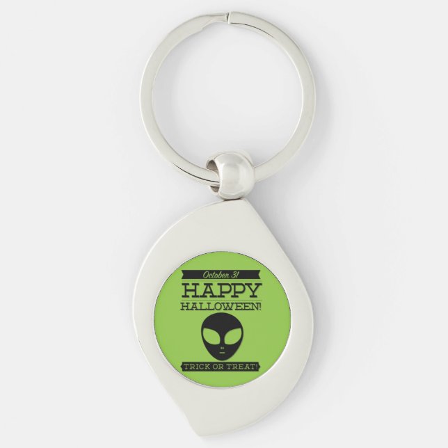 Typographic retro Halloween Key Ring (Front)