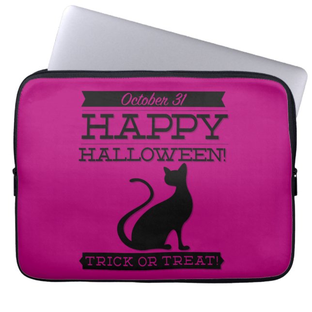 Typographic retro Halloween Laptop Sleeve (Front)