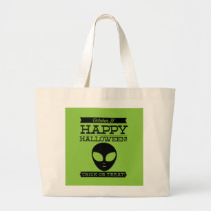 Typographic retro Halloween Large Tote Bag