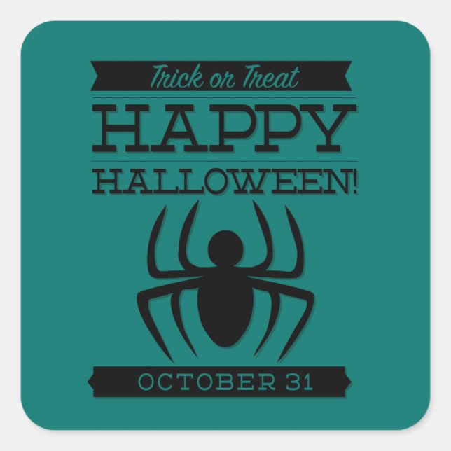 Typographic retro Halloween Square Sticker (Front)