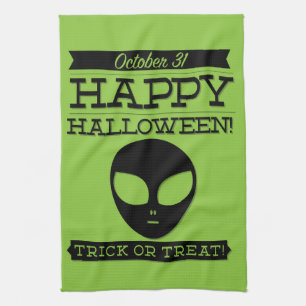 Typographic retro Halloween Tea Towel