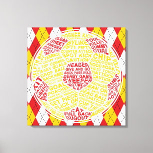 Typographic Soccer Ball Box Canvas Print