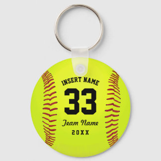 Typographic Softball Team Key Ring