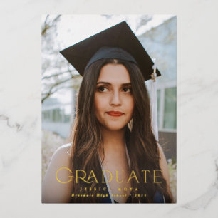 Typographic Two Photo Graduation Announcement