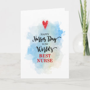 Typographic Watercolor Nurses Day Card