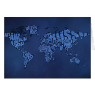 Typographic World Map (Dark)