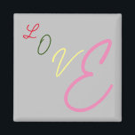 Typographical Love Magnet<br><div class="desc">Magnet with word love in colorful letters</div>
