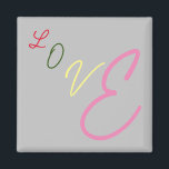 Typographical Love Magnet<br><div class="desc">Magnet with word love in colorful letters</div>