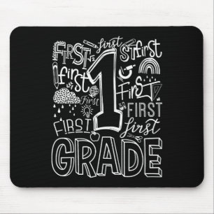 Typography 1st Grade Team Student Teacher Mouse Pad