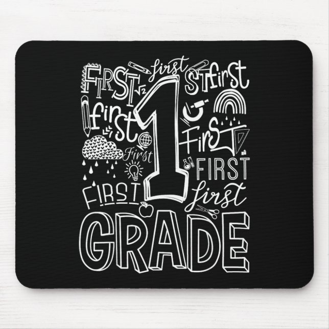 Typography 1st Grade Team Student Teacher  Mouse Pad (Front)