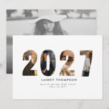 Typography 4 Image Graduation Announcement