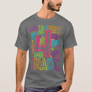 Typography 4th Grade Back To School Student Teache T-Shirt