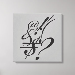 Typography (Abstract Composition) Canvas Print