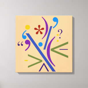 Typography (Abstract Composition) Canvas Print
