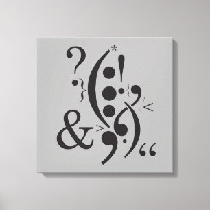Typography (Abstract Composition) Canvas Print