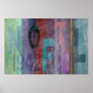 Typography Abstract Multicolored Poster