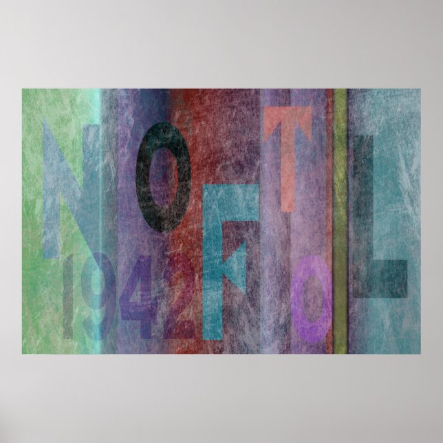 Typography Abstract Multicolored Poster (Front)