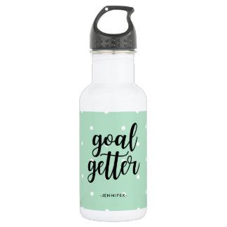 Typography and Dots | Mint Green Goal Getter 532 Ml Water Bottle