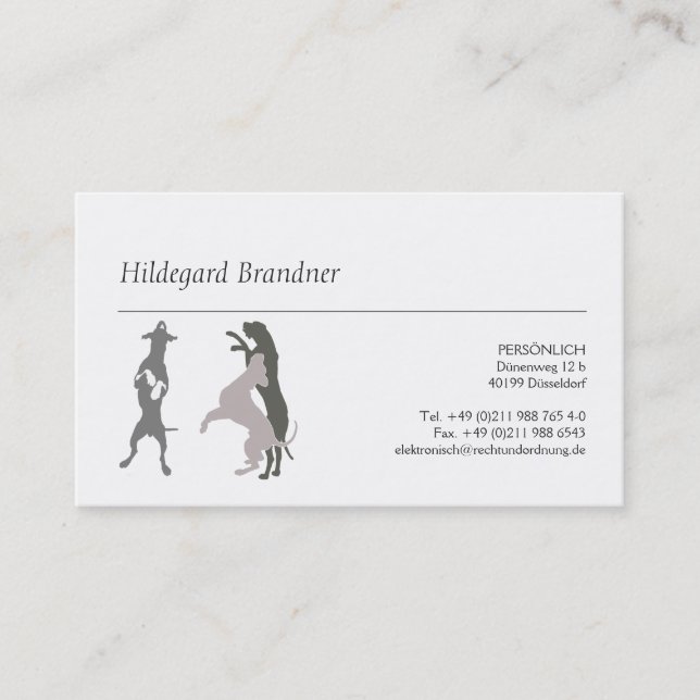 Typography and Great Danes Business Card (Front)