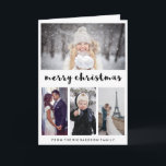 Typography and Photos | Modern Merry Christmas Holiday Card<br><div class="desc">These simple,  stylish greeting cards feature four of your favourite photos,  and the words "merry christmas" in modern black typography.</div>