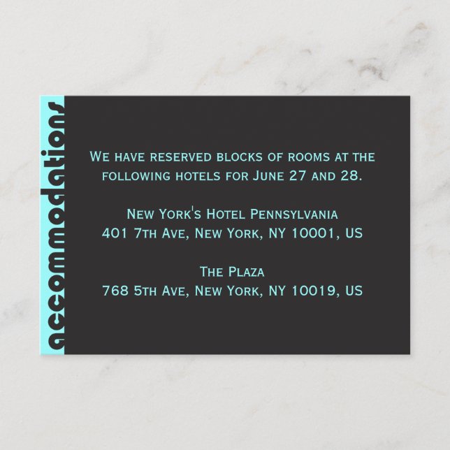 TYPOGRAPHY  Bar Bat Mitzvah Accommodations Card (Front)