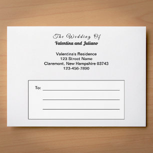 Typography-Based Black and White Wedding Envelope
