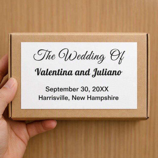 Typography-Based Black and White Wedding | Rectangular Sticker (Creator Uploaded)
