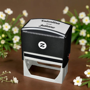 Typography-Based Black and White Wedding Stamp